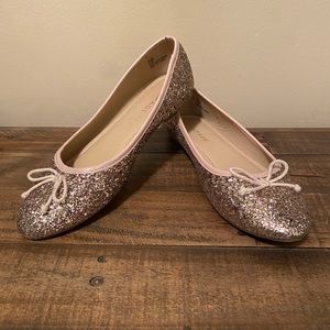 Rampage Pink Champagne Glitter Ballet Flats
